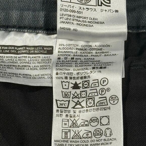 Levi’s 511 Slim Fit Jeans Men’s 32x32 Charcoal Black Denim Stretch - Picture 7 of 8